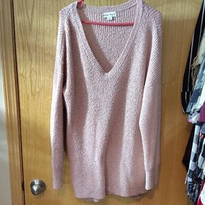 Ava & Viv Dusty Rose V-Neck Knit Sweater